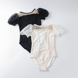 Load image into Gallery viewer, High elasticity, slim, skin-friendly, net mesh, sequins, bubble sleeves, ties, ballet, costume rehearsal, Paganini.