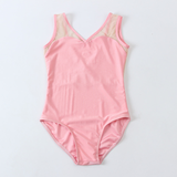 Load image into Gallery viewer, Sleeveless full lining net mesh patchwork multi-color pearl matte macaron color system slimming children's adult ballet one-piece suit