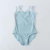 Load image into Gallery viewer, Sleeveless full lining net mesh patchwork multi-color pearl matte macaron color system slimming children's adult ballet one-piece suit