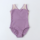 Load image into Gallery viewer, Sleeveless full lining net mesh patchwork multi-color pearl matte macaron color system slimming children's adult ballet one-piece suit